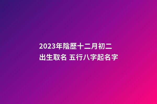 2023年陰歷十二月初二出生取名 五行八字起名字